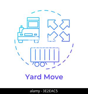 Yard move blue gradient concept icon Stock Vector