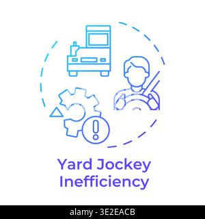Yard jockey inefficiency blue gradient concept icon Stock Vector