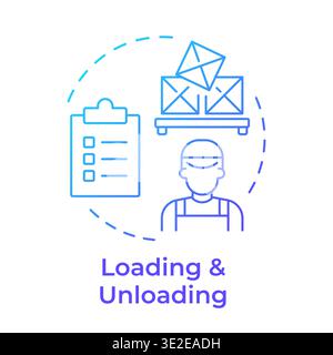 Loading and unloading blue gradient concept icon Stock Vector