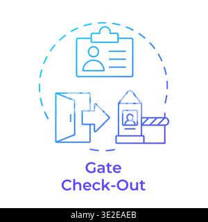 Gate check out blue gradient concept icon Stock Vector