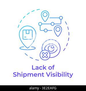 Lack of shipment visibility blue gradient concept icon Stock Vector
