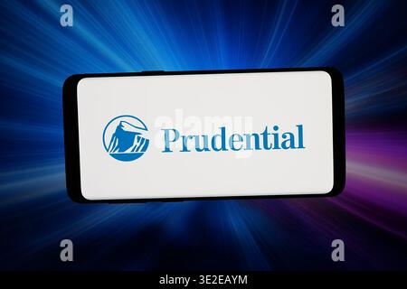 In this photo illustration, the Prudential Financial logo is seen ...