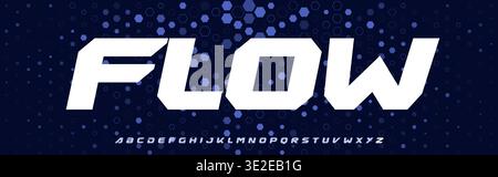 Modern Geometric Font with Cuts, Slanted Thick Letters for Trendy Logo and Headline in Sport, Game and Technology Themes. Vector typeset. Stock Vector