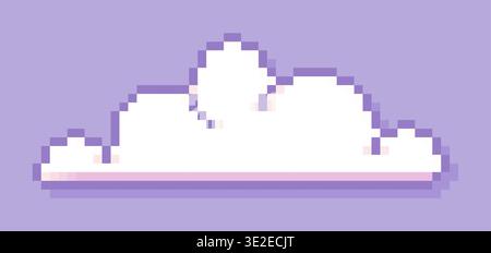 White pixel game art cloud. Stock Vector