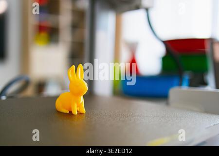 Yellow Bunny 3D Print Stock Photo