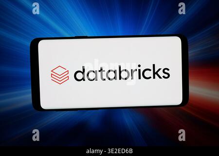 Stuttgart, Germany - 03-16-2026: In this photo illustration, the logo of US software company Databricks Inc. is displayed on a smartphone Stock Photo