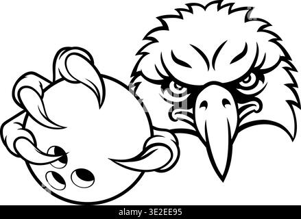 Eagle Hawk Bowling Ball Bald Eagles Mascot Stock Vector