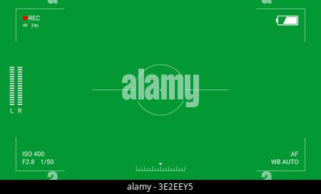 Camera HUD interface green screen layout Stock Vector