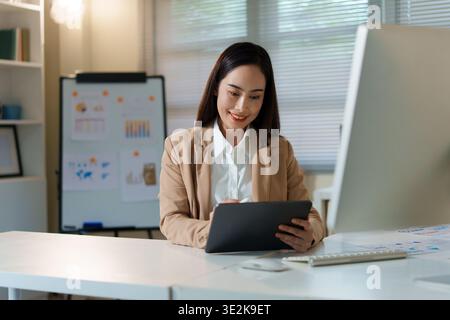 Business Data Analysis Professional With Digital Interface Stock Photo