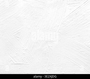 White plaster wall showing decorative texture and abstract brush strokes Stock Photo