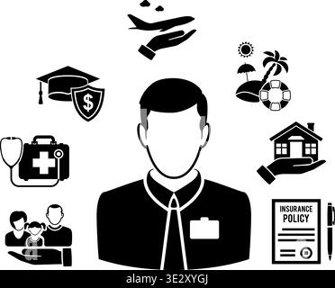 Insurance Icons Set for Poster, Web Site, Advertising like House, Car ...