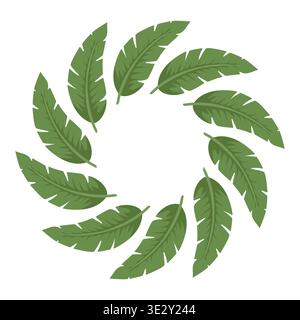 Classic Monstera deliciosa leaves in a distinctive vector wreath for a bold jungle feel vector Stock Vector
