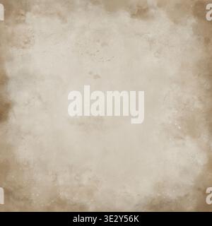 Beige aged watercolor background. Watercolor digital illustration. Concept of an antique scroll, paper, or parchment. Background with an old stone wal Stock Photo