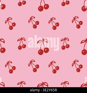 Whimsy Cute Red Cherry pattern Stock Vector