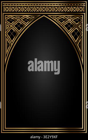 Classic antique gotic gold vintage arch Stock Vector