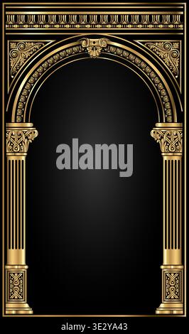 Classic antique gold vintage arch Stock Vector