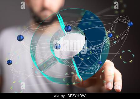 Global Network Connections and Data Visualization Stock Photo
