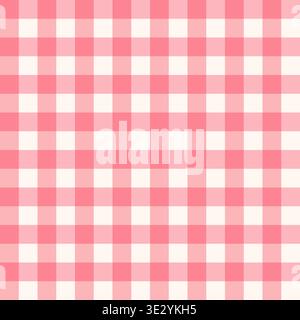 Pink and red gingham seamless pattern. Classic plaid checkered background for nursery, textiles, digital design and scrapbooking. Stock Vector