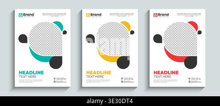 Modern creative business brochure or book cover design template in A4 size. Modern shapes annual report, catalog, flyer or booklet, poster, Leaflet Stock Vector