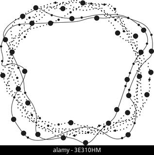 Circular shapes formed by dotted distributions creating varied ring density patterns Stock Vector