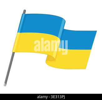 Flag of Ukraine. Vector illustration of the symbols of Ukraine. National flag of Ukraine. Stock Vector