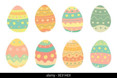 Easter pattern design with egg vector illustration for spring art set. Background happy isolated with easter celebration icon for cartoon holiday Stock Vector