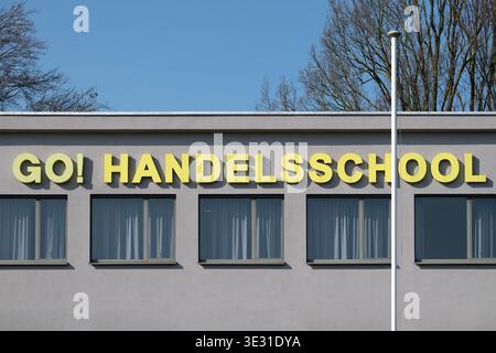 GO! Handelsschool in Aalst providing secondary education focused on commerce and business studies. Aalst, Belgium 15 MAR 2026 Photo Werner Lerooy. Stock Photo