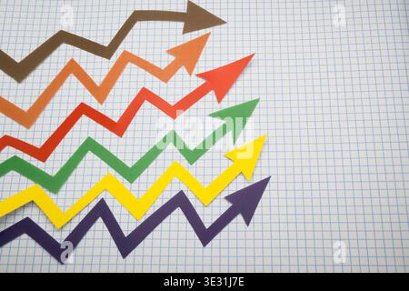 Colorful graphic of gradual increase in value. Stock Photo