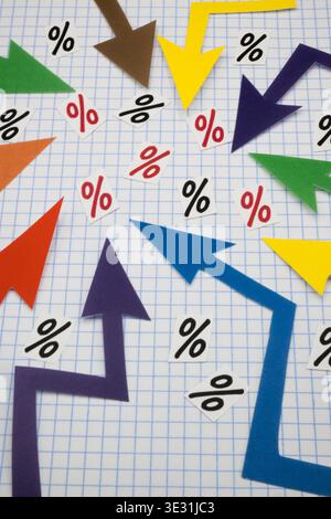 Colorful graphic of gradual increase in value. Stock Photo