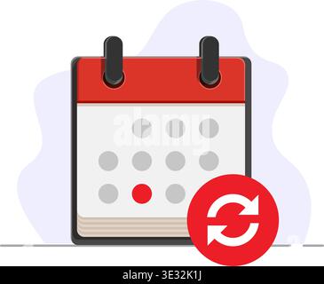 Calendar Update and Schedule Sync Stock Illustration Stock Vector