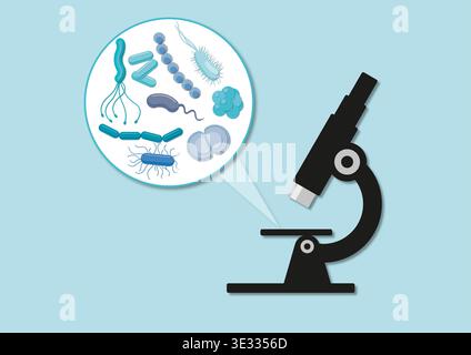 Bacteria under microscope Stock Photo - Alamy