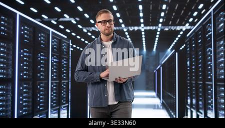 AI Security Specialist Inspects Data Center Systems In South Korea Stock Photo