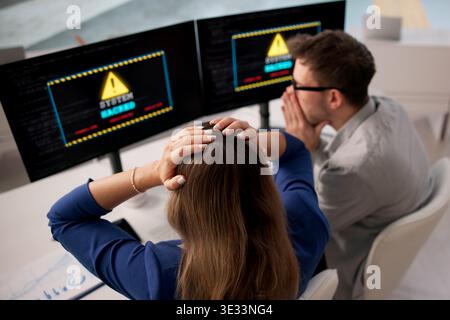 Ransomware Threat Disrupts Workplace Computers Amid Cybersecurity Concerns Stock Photo