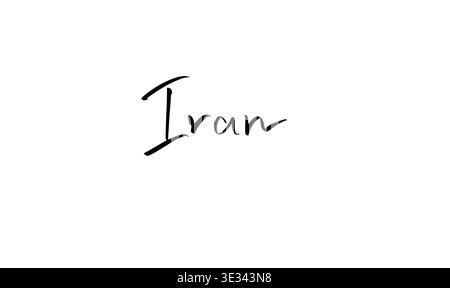 Iran text font calligraphy hand written lettering script black color ...