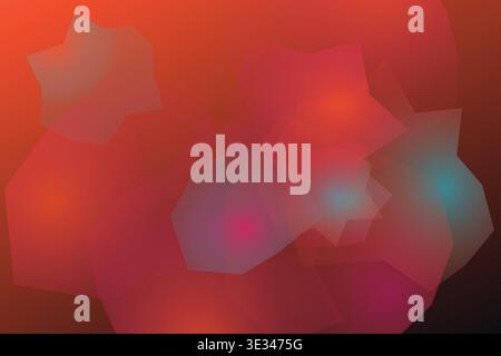 Red Orange Aurora Mesh Gradient Background Stock Vector