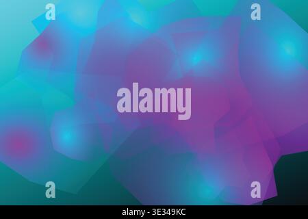 Teal Purple Dreamy Aurora Mesh Background Stock Vector