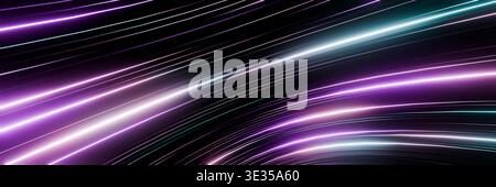 Vibrant Light Waves Abstract Energy Flow Stock Photo