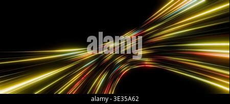 Colorful Neon Lines Motion Abstract Background Stock Photo