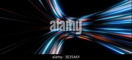 Abstract Energy Light Streaks Flowing in Motion Stock Photo