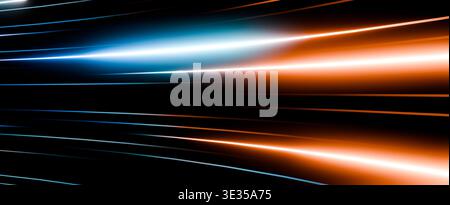 Fast Moving Light Trails Digital Technology Concept Stock Photo