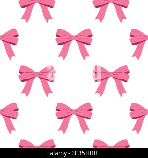 Classic pink ribbon bows seamless pattern for elegant textile and print design vector Stock Vector