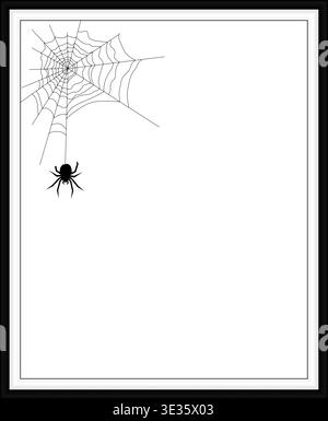 Classic frame. In the frame of a spider on a cobweb Halloween theme. For your design Stock Vector