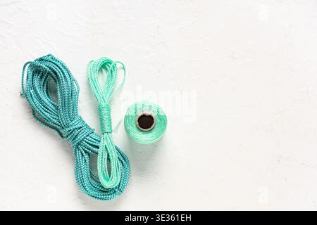 Different ropes on light background Stock Photo
