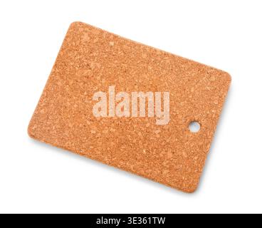 Cork table coaster isolated on white background Stock Photo