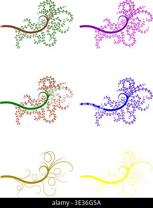 A seamless decorative floral pattern with graceful branches and leaves in a botanical style Stock Vector