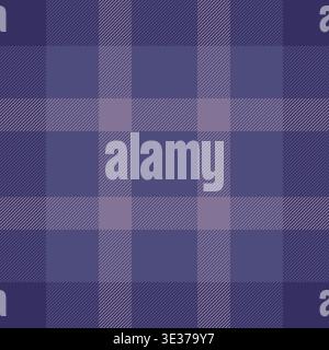 Mat fabric tartan pattern, tweed plaid background seamless. Gentleman vector texture check textile in indigo and pastel colors palette. Stock Vector