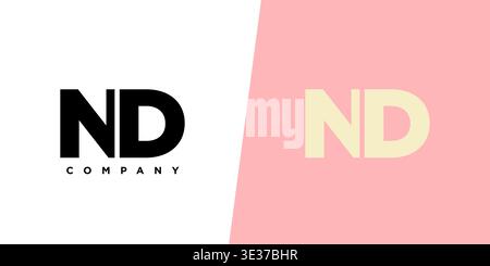 Trendy letter N and D, ND logo design template. Minimal monogram initial based logotype for company identity. Stock Vector