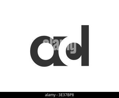 AD creative geometric initial based modern and minimal logo. Letter a d trendy fonts. Universal professional elegant techno vector design. Stock Vector