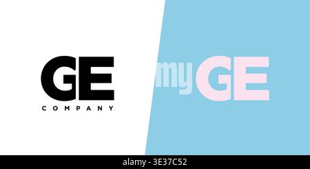 Trendy letter G and E, GE logo design template. Minimal monogram initial based logotype for company identity. Stock Vector