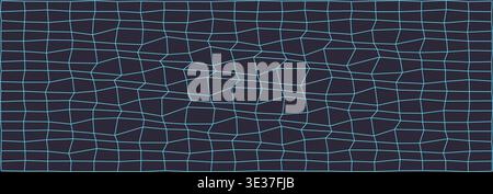 Abstract geometric grid pattern in blue on dark background Stock Vector
